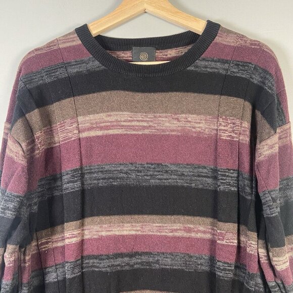 F/X Fusion Textured XXL Striped Crew Neck Long Sleeve Pullover Sweater Grandpa - Picture 3 of 12